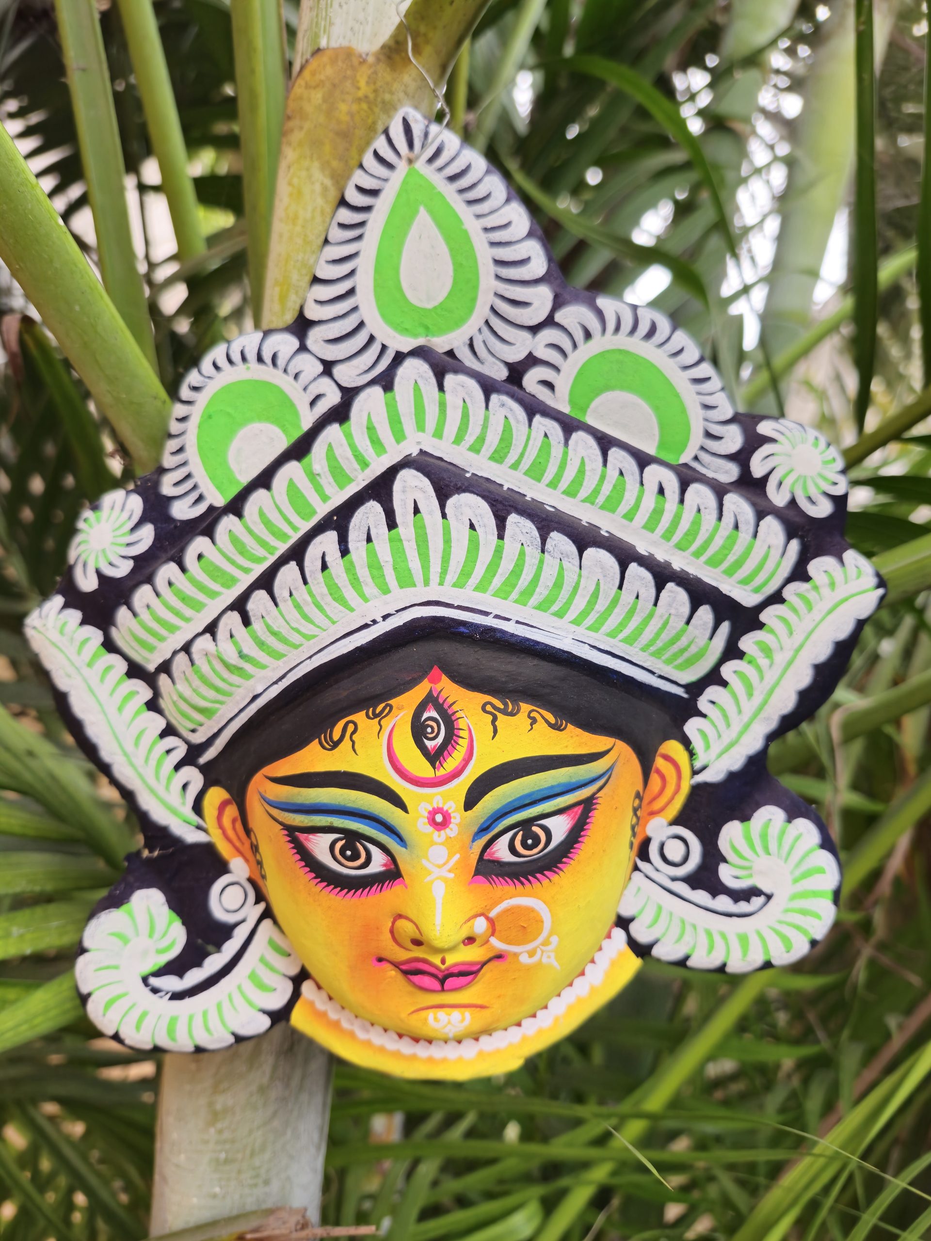 Chhau Mask – Durga Face Green