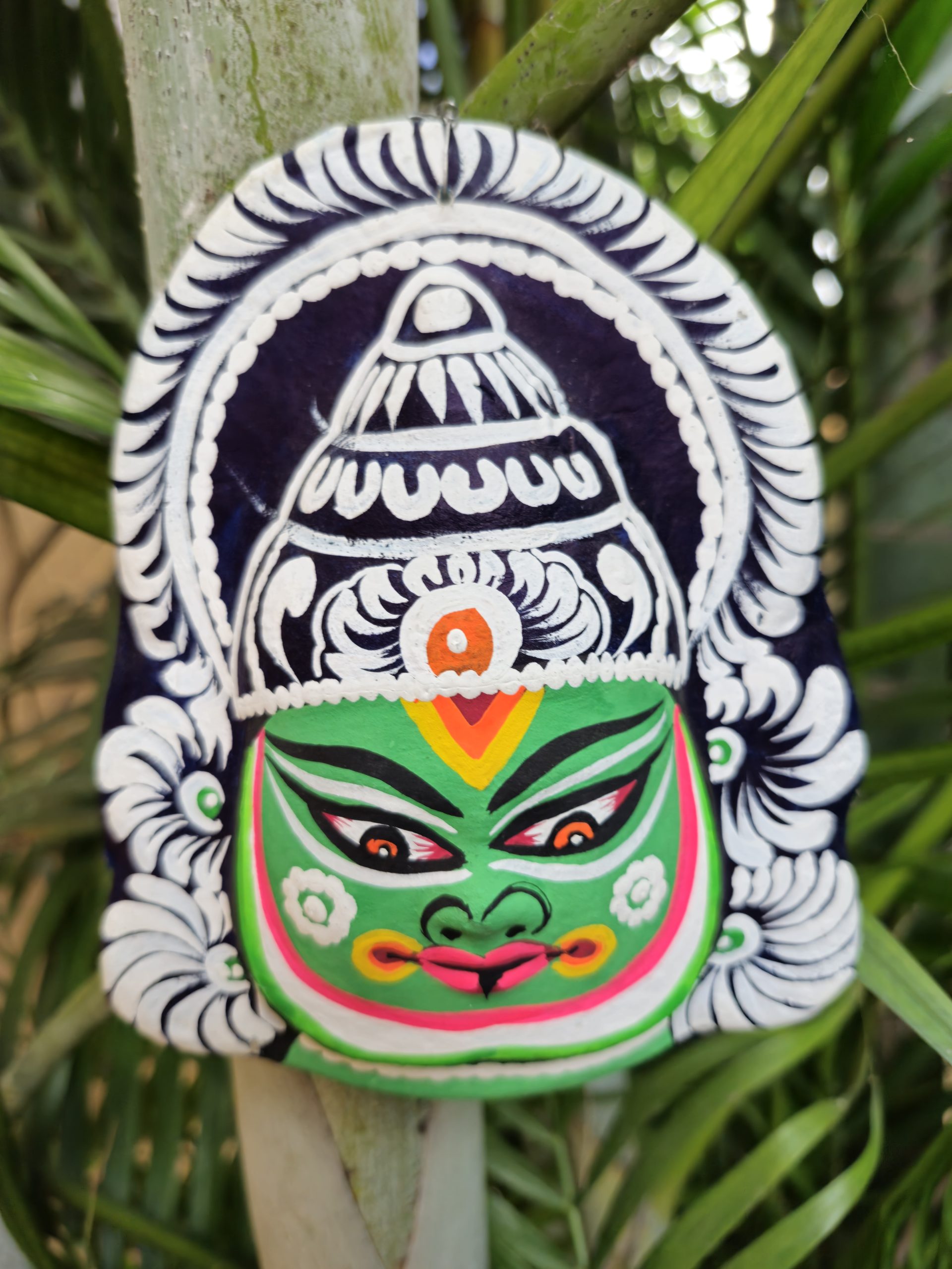 Kathakali Face Chhau Mask – Black Green